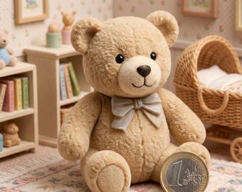 Miniature Teddy Bear STL – 1:12 Scale Textured Plush Toy Dollhouse Accessory (3D Print)