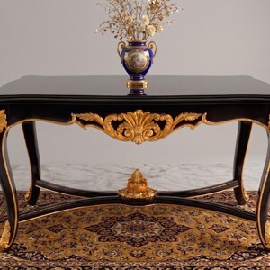 Royal Miniature Coffee Table STL, Luxury Dollhouse Center Table 3D Print, Ornate Rococo Furniture