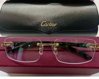 Okulary korekcyjne Cartier w kolorze żółwia, oprawki w kolorze złotym, soczewki przezroczyste, model nr CT02870, prezent na Dzień Pracy, prezent dla niej, prezent dla niego, prezent urodzinowy