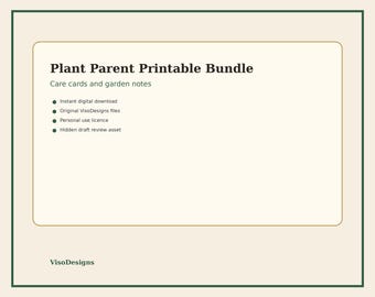 Plant Parent Printable Bundle | Care Cards Watering Tracker Garden Notes