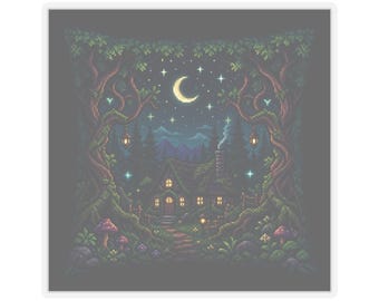 Pixel Forest Sticker | Dark Academia Vinyl Decal