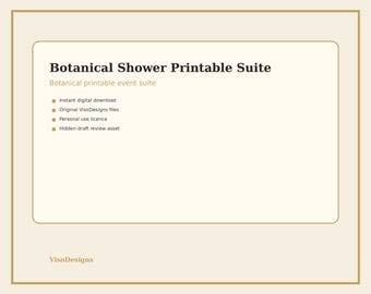 Botanical Shower Printable Suite | Invitation Welcome Sign Thank You Cards