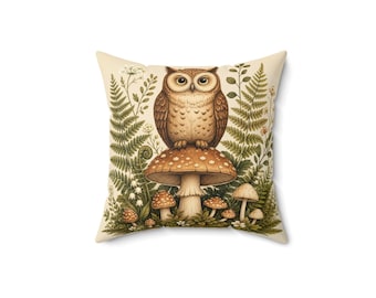 Cottagecore Owl Art Print | Whimsical Bird Wall Art | Forest Animal Poster | Cozy Nature Decor | Woodland Creature Art