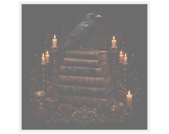 Gothic Raven Sticker | Dark Academia Vinyl Decal