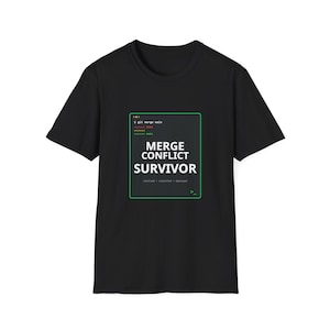 Merge Conflict Survivor Shirt | Funny Programmer Gift | Git Coder Humor Tee
