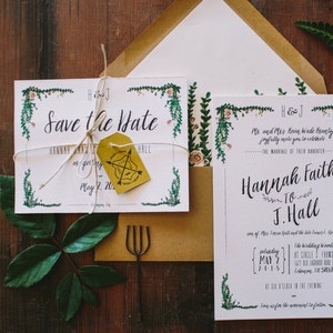 Rustic and Whimsical Garden Save The Date image 1