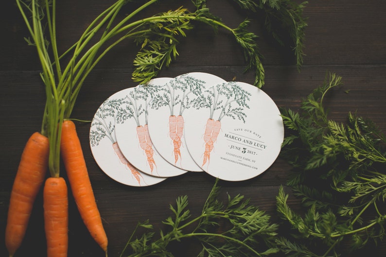 Rustic Letterpress Coaster Save The Dates: Farm-to-table inspired image 5