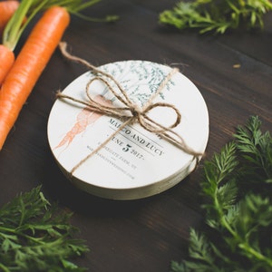 Rustic Letterpress Coaster Save The Dates: Farm-to-table inspired image 3