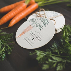 Rustic Letterpress Coaster Save The Dates: Farm-to-table inspired image 2