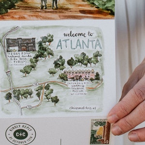 Treetops Folded Watercolor Wedding Invitation image 2