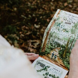 Treetops Folded Watercolor Wedding Invitation image 9