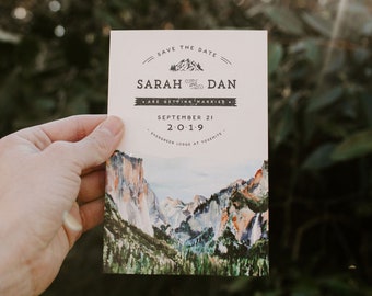 Yosemite Watercolor Save the Date