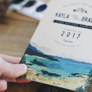 Rustic Watercolor Mountain Save The Date image 5