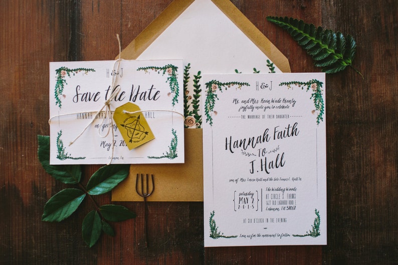 Rustic and Whimsical Garden Save The Date image 1