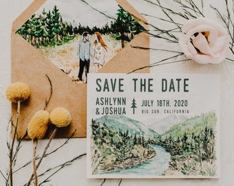 Big Sur Watercolor Save The Date