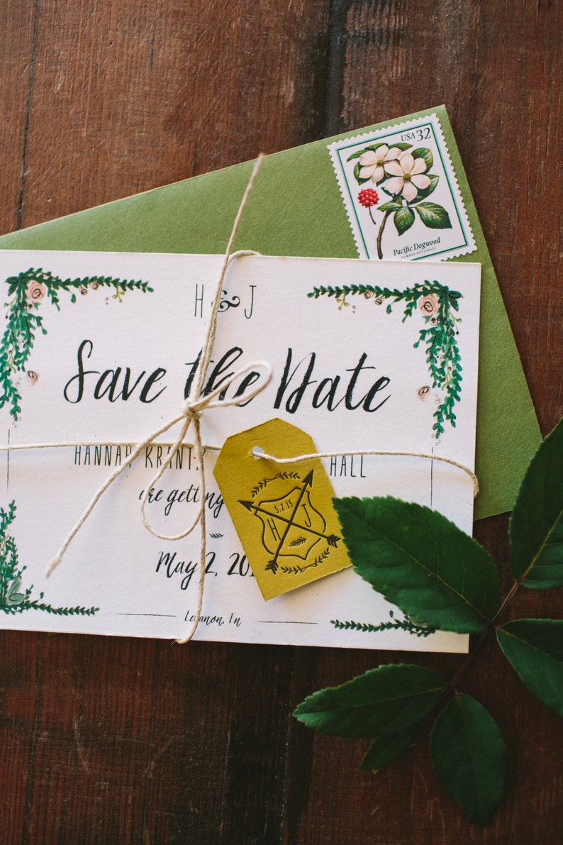 Rustic and Whimsical Garden Save The Date image 2