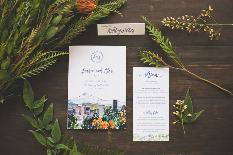 Rustic Botanical Garden Wedding Invitation: Letterpress and Gold Foil image 5