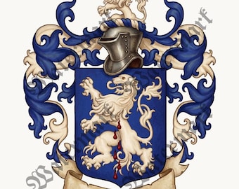 Jones (Welsh) Family Crest Coat of Arms | Medieval Heraldry Art (Digital Download)