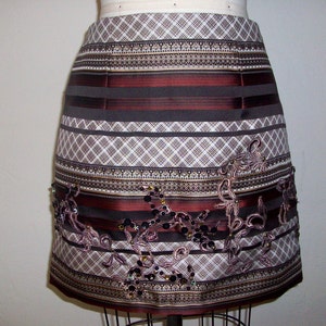 Silk and Vintage Lace Applique Skirt