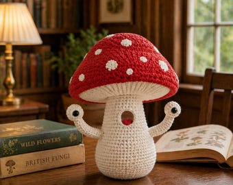 Crochet Mushroom Amigurumi Pattern, Beginner Friendly Toy, Cottagecore Decor (PDF Download)