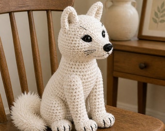 White Shiba Inu Crochet Pattern PDF, Amigurumi Dog Plush Tutorial (Digital Download)