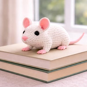 White Crochet Mouse Amigurumi Pattern (PDF), Beginner Friendly Plush Toy Tutorial