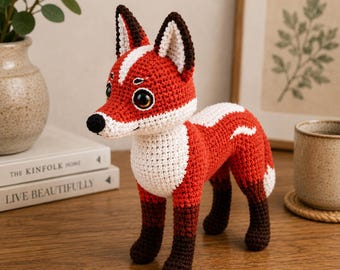 Fox Crochet Pattern PDF, Realistic Fox Amigurumi Pattern, Woodland Animal Plush Toy Tutorial, Instant Download