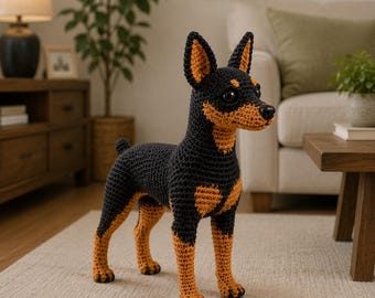 Miniature Pinscher Crochet Pattern | Realistic Amigurumi Dog Plush (PDF Download)