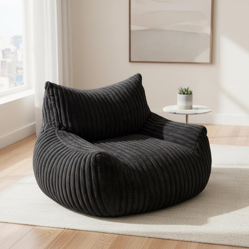 corduroy-bean-bag-chair-with-ottoman-for-adults-cozy-lounge-floor-sofa-modern-reading-gaming-nook-furniture-teen-dorm-02.png
Oversized corduroy beanbag chair, separate ottoman. Adult lounge floor seating, gaming reading nook furniture. Cozy modern minimalist contemporary style. Soft fabric, high density foam offers comfy living, dorm essential, new home, teenager gift.