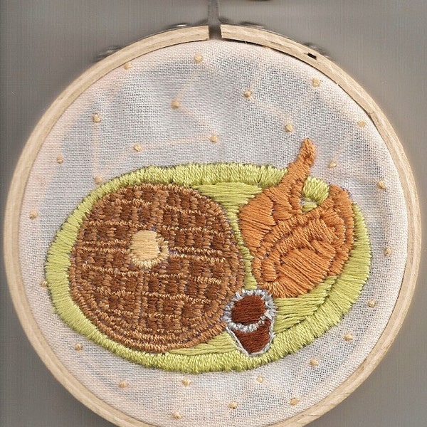 Chicken and Waffles Embroidery