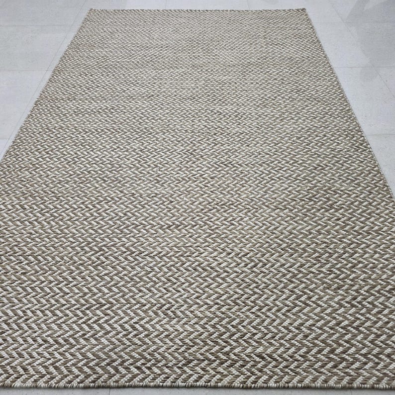 Handwoven Wool Herringbone Rug: Boho Scandi Flatweave Dhurrie 5x8 - Etsy