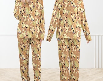 Mimikyu inspirierte Pyjamas Set, süße Anime Nachtwäsche für Männer Frauen, gemütliches passendes Loungewear Geschenk für Fans