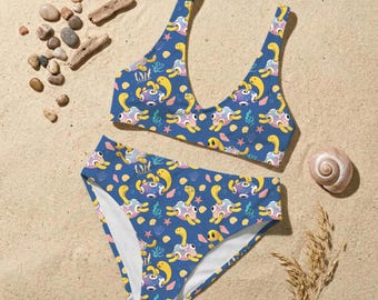 Shuckle Inspired Bikini Set, Cute Turtle Anime Swimsuit, Kawaii Cartoon Two Piece, Funny Summer Beachwear, Vacation Outfit