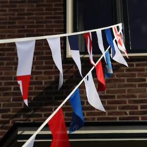 Outdoor bunting - bunting flags patriotic red white blue, 14 meters - 12,5 yard