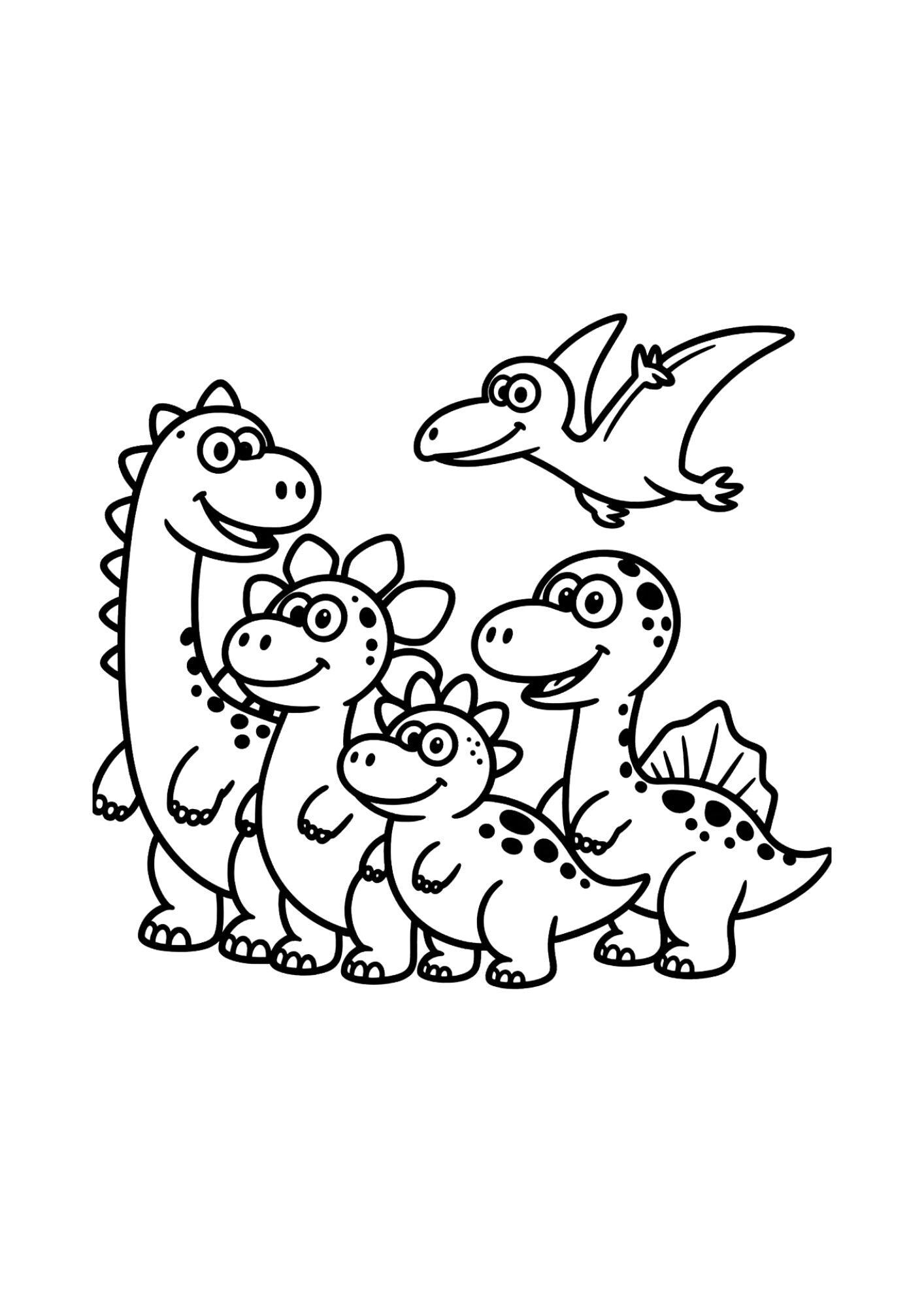 Cute Dinosaurs Coloring Book for Kids (ages 3-6) | Printable PDF | 30 ...