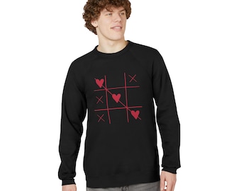 Hartvormige Tic Tac Toe-sweater | Spelontwerp Valentijnsdag Xs en harten
