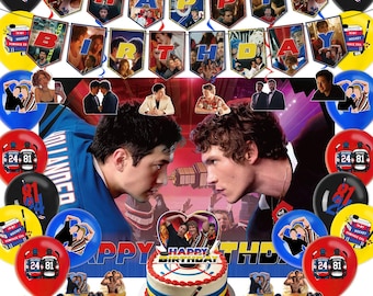 Beheizte Rivalität Party Decor | #24 vs #81 Sport | Backdrop, Banner, Luftballons & Cupcake Topper | Eishockey Sport Fan Geschenk