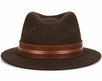 Fascia per cappello in rame martellato fatta a mano / Fascia per cappello da cowboy western in rame puro da 7 mm / Accessorio rustico per cappello in pelle / Fascia per cappello Fedora unisex
