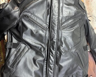 Men Biker Leather jacket Black Motorcycle jacket Genuine Cowhide Moto Rider Style