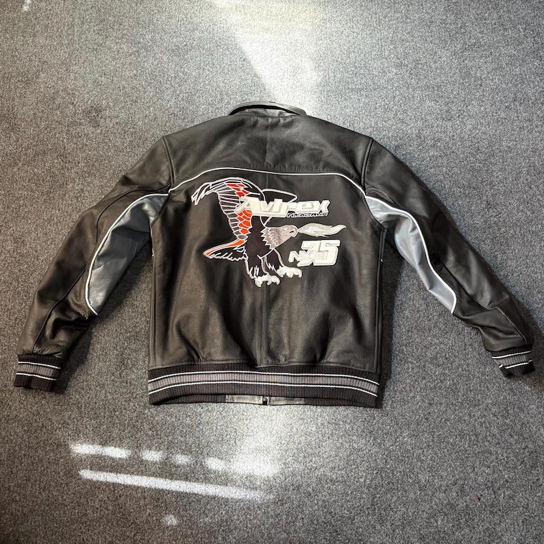 Zwart echt leren bomberjack heren | Amerikaans pilotenjack | Avirex-stijl | Vintage pilotenstijl | Cadeau voor hem | Aangepaste formaten afbeelding 7