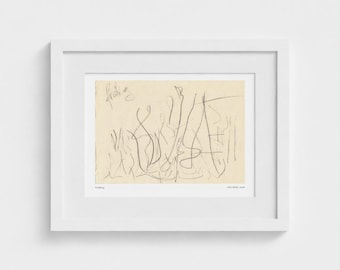 Abstract Spring Art Print, Minimalist Modern Wall Art, 14" x 11", 'Frühling'