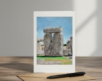 Fine Art Greetings Card, Stonehenge in Summer, Souvenir for Visitors
