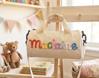 Custom Embroidered Kids Duffel Bag, Personalized Dance Gym Travel Overnight Bag
