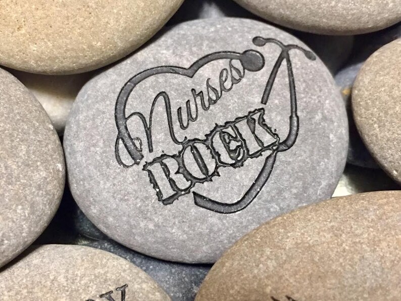 Engraved Nurses Rock Stone for Flower Garden Marker Desk Etsy