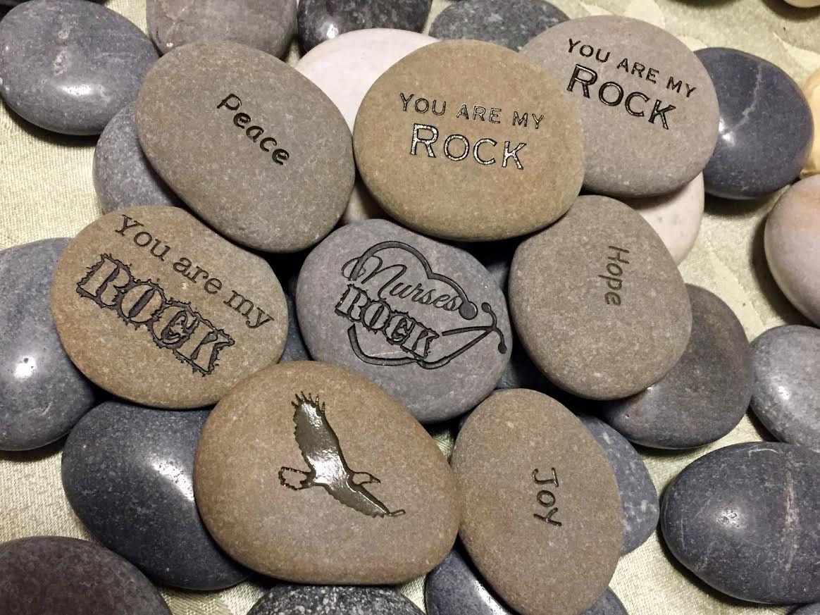 Engraved 2-3 Inch Natural river Stone for Flower Garden Marker memori…