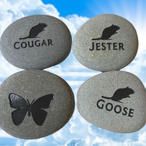 Pet memorial stone 2 3 inch river rock pet grave marker custom engraved and personalized pet stone image 5