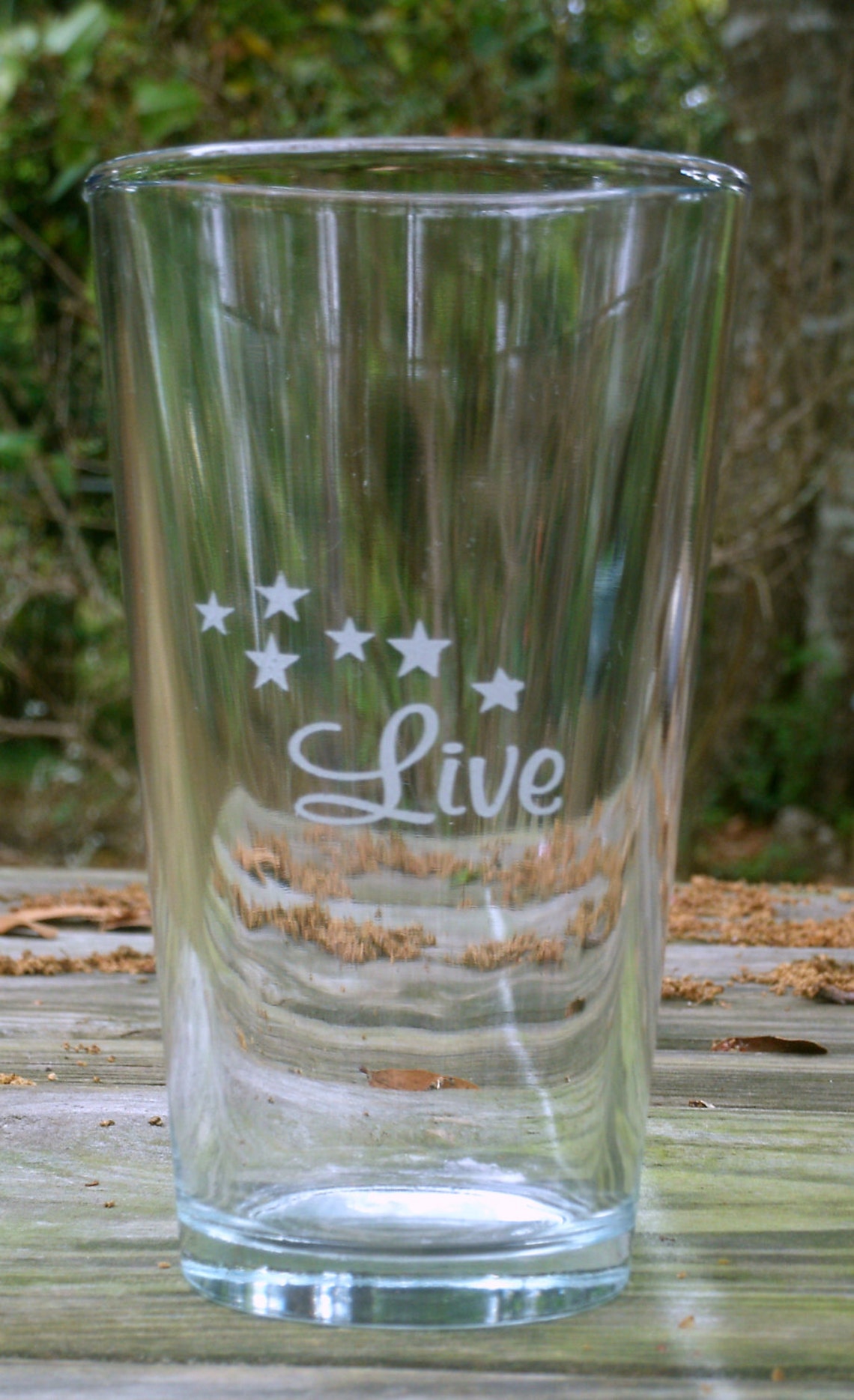 Set of 4 Etched Beer Glasses With Live Laugh Love Dream Etsy