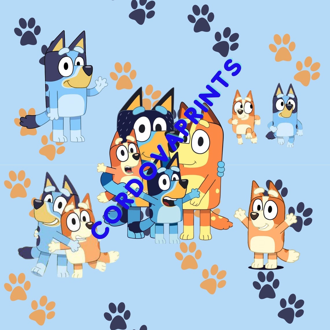 Bluey Seamless File Repeat Pattern Digital Pattern | Etsy