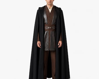 Jedi Knight-mantel met capuchon, Fantasy Warrior-kostuum, middeleeuwse tuniek, cosplay, Halloween-outfit