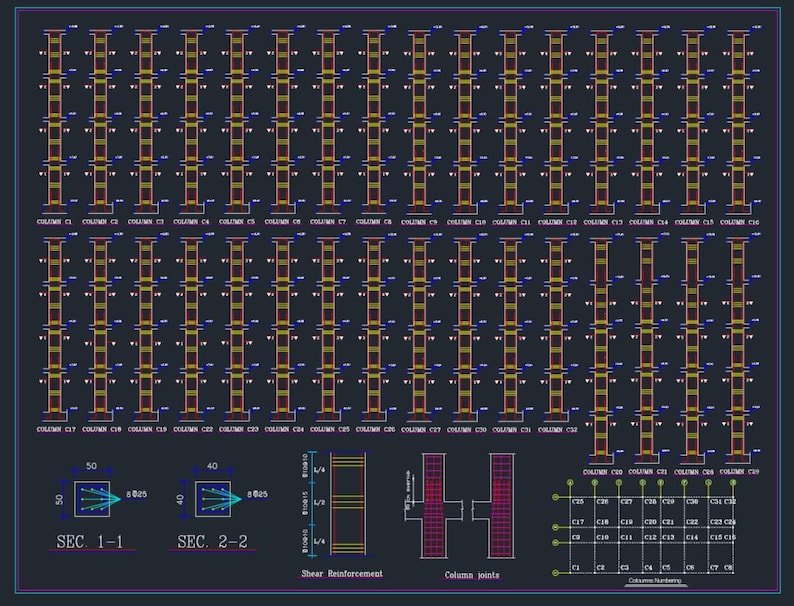 Structural Notes In Autocad Reinforced Concrete Structure Details | DWG File - Etsy